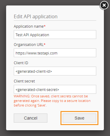 Image 2 for registering API application